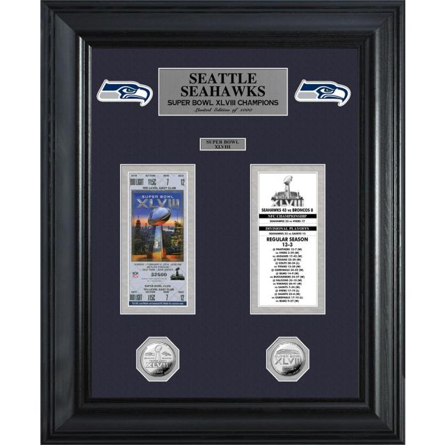 Seattle Seahawks Super Bowl Champions Deluxe Silver Coin & Ticket Collection MPN:SSSBTICKETK