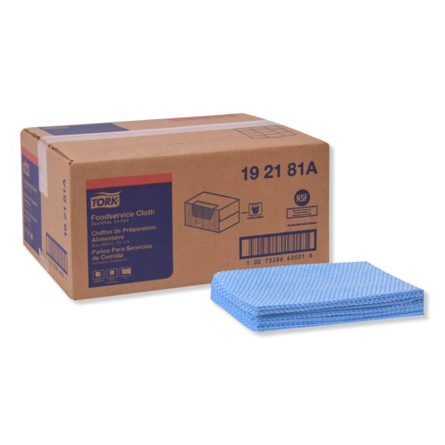 Tork Food Service Cloths, 13in x 21in, Blue, Box Of 240 Cloths