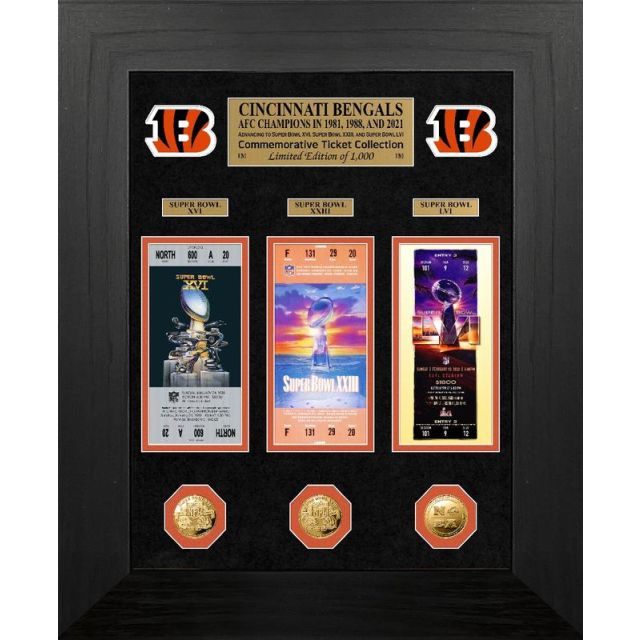 Cincinnati Bengals Super Bowl Deluxe Gold Coin & Ticket Collection MPN:CB3SBTICK