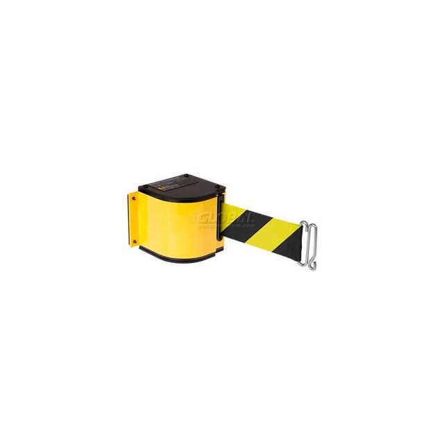 Lavi Industries Warehouse Retractable Belt Barrier, Adj. Mount, Yellow Case W/18' Black/Yellow Belt