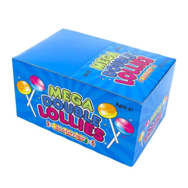 Smarties Mega Double Lollies, Box Of 24 (Min Order Qty 2) 209-01015