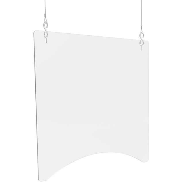 Deflecto Acrylic Hanging Barriers, 24in x 3/16in, Square, Clear, Set Of 2 Barriers MPN:PBCHA2424