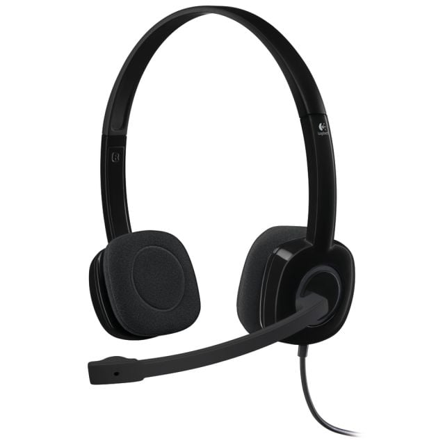Logitech H151 On-Ear Stereo Headset, Black (Min Order Qty 2)