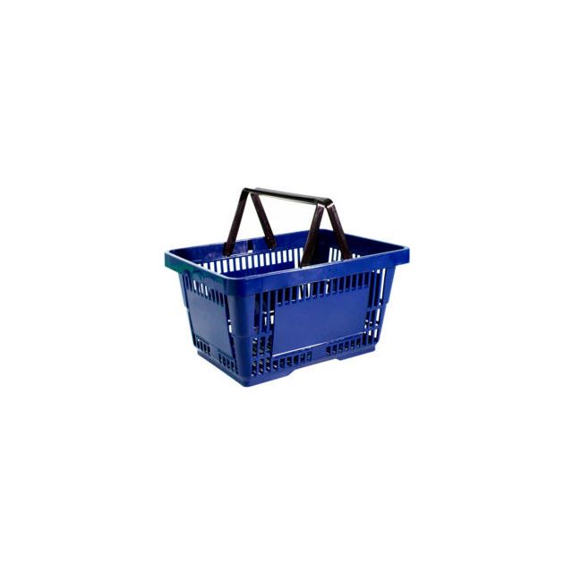 Versacart® Blue Plastic Shopping Basket 22 Liter w/ Black Plastic Handle Pack Qty of 12 201-22L PH MBL0285 12