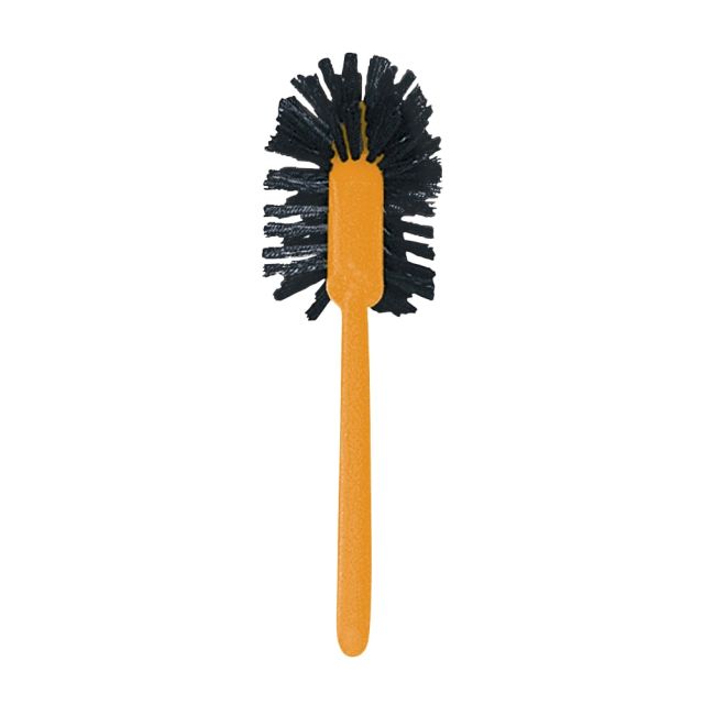 Rubbermaid Commercial 17in Handle Toilet Bowl Brush - 1.50in Synthetic Polypropylene Bristle - 17in Handle Length - 18.5in Overall Length - Plastic Handle - 1 Each - Brown, Yellow (Min Order Qty 7) MPN:632000BRN