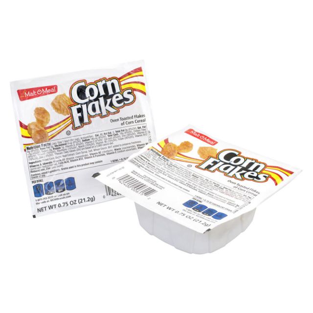 Malt-O-Meal Corn Flakes Cereal Bowls, 1 Oz, Pack Of 96 Boxes 615
