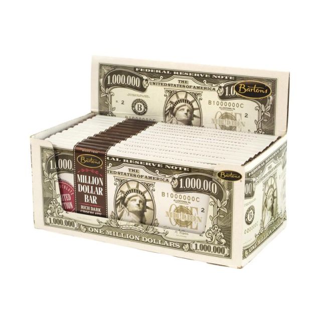 Bartons Million Dollar Chocolate Bars, Dark Chocolate, 2 Oz, 12 Per Box, Pack Of 2 Boxes (Min Order Qty 2) MPN:32376