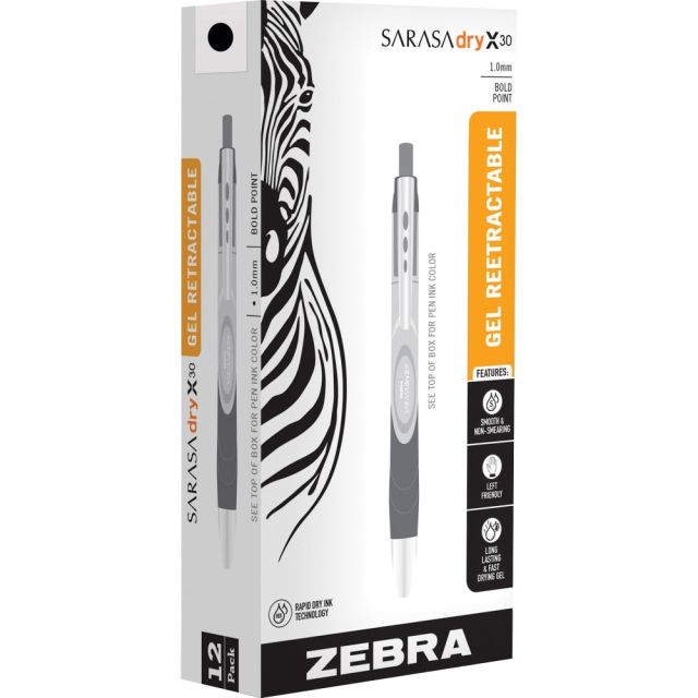Zebra Pen Sarasa Dry X30 1.0 Gel Pen - Bold Pen Point 43710