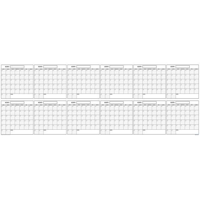 SwiftGlimpse Yearly Wall Planner, 36? x 100?, Black/White, Undated