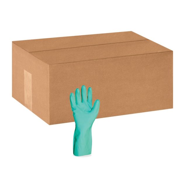 ProGuard Flock Lined Nitrile Gloves, X-Large, Green, Pack Of 12 8217XL