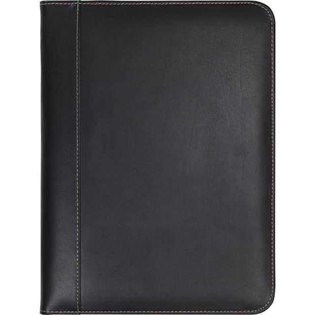 Samsill Letter Pad Folio - 8 1/2in x 11in - Leather - Black - 1 Each (Min Order Qty 2) MPN:71710