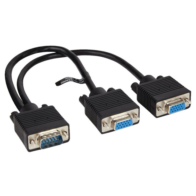 VogDuo VGA Monitor Cable Splitter, 1ft, Black (Min CAM03