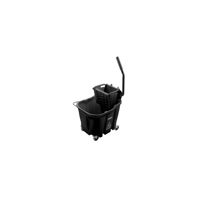Sparta Mop Bucket Combo w/ Sidepress Wringer 35 qt Bucket Capacity Black 8690403
