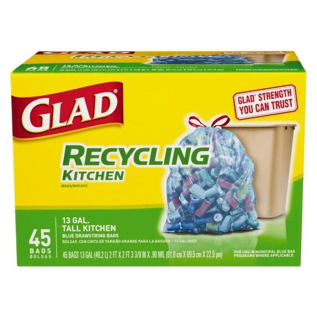 Pack of (4) 45-Count 13 Gal 0.9 mil Household/Office Trash Bags