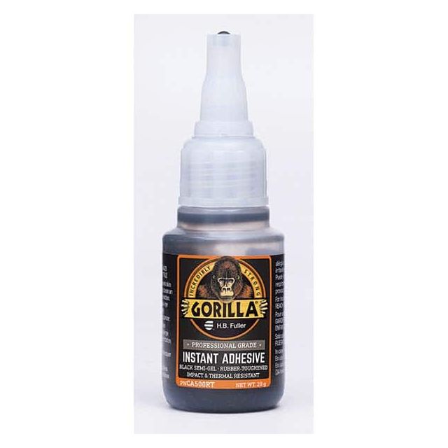 Adhesive Glue: 20 g Squeeze Bottle, Black MPN:CA500RT