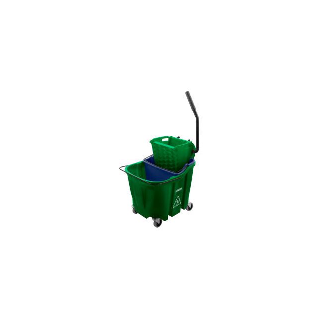 Sparta Mop Bucket Combo w/ Sidepress Wringer & Soiled Water Insert 35 qt Bucket Capacity Green 9690409