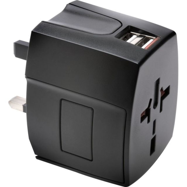Kensington Dual-Port International Travel Adapter For USB-Powered Devices, Black, KMW33998 (Min Order Qty 2) MPN:K33998WW