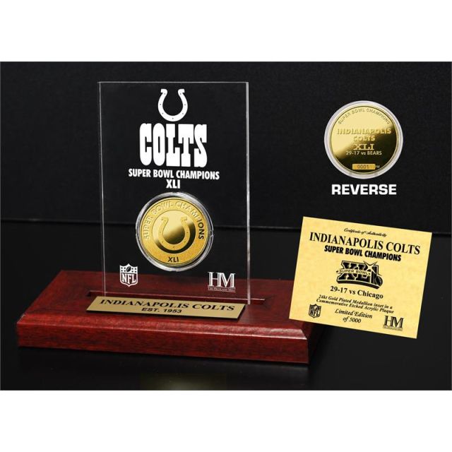 Indianapolis Colts Super Bowl Champions Gold Coin with Acrylic Display MPN:ICSBACRYLK