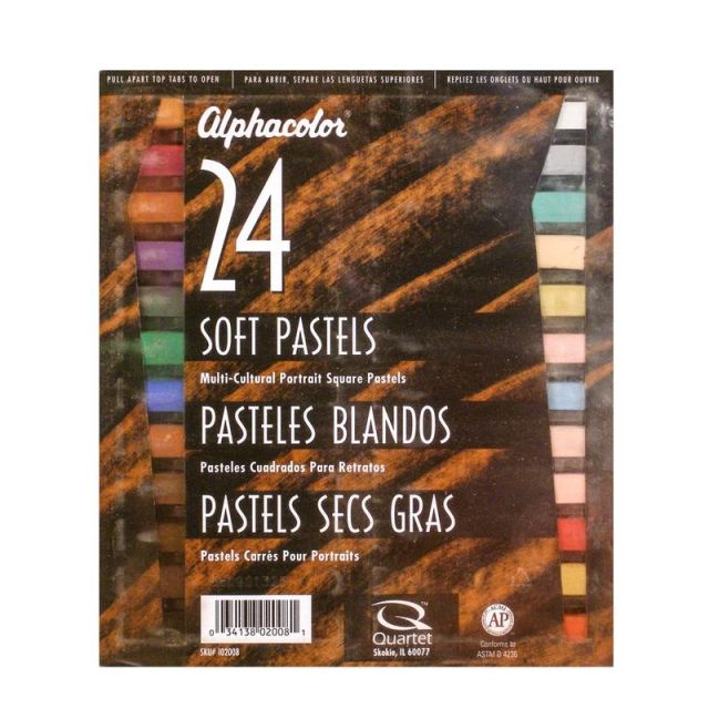 Alphacolor Soft Pastels, 7/16in x 2 3/4in, Assorted, Set Of 24 (Min Order Qty 3) MPN:102-008