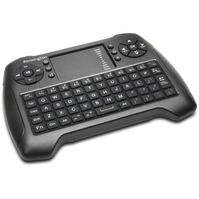 Kensington Wireless Handheld Keyboard - Wireless Connectivity - RF - USB Interface - QWERTY Layout - TouchPad - Windows - Black (Min Order Qty 2) MPN:75390