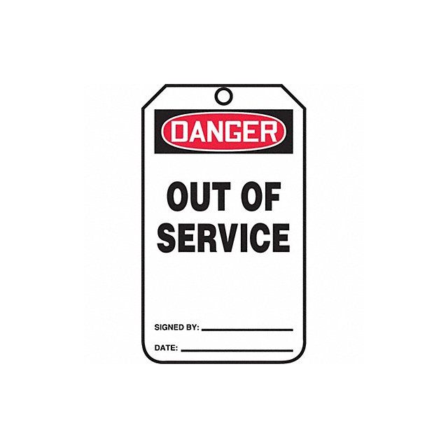 DangerTag Out Of Serv 0.010 Thick PK25 MPN:MDT158CTP