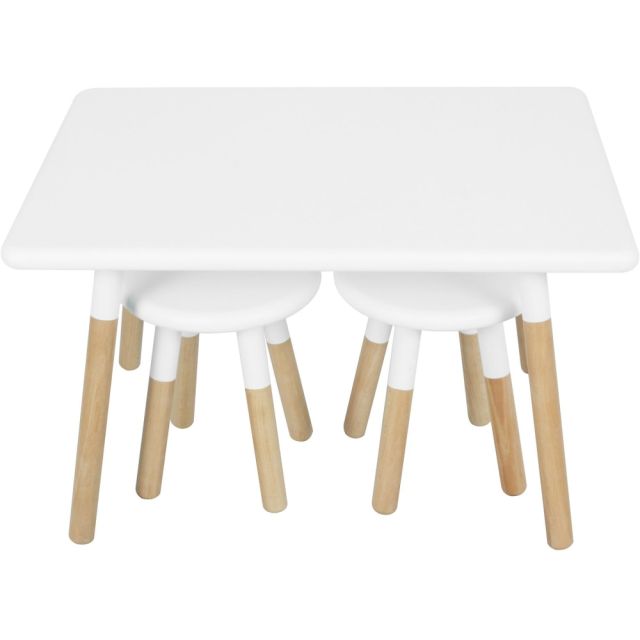 Ace Casual Childrens Table Set, 18-15/16inH x 23-5/8inW x 28-3/4inD, White/Natural MPN:153701