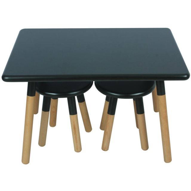 Ace Casual Childrens Table Set, 18-15/16inH x 23-5/8inW x 31-1/2inD, Black/Natural MPN:154101