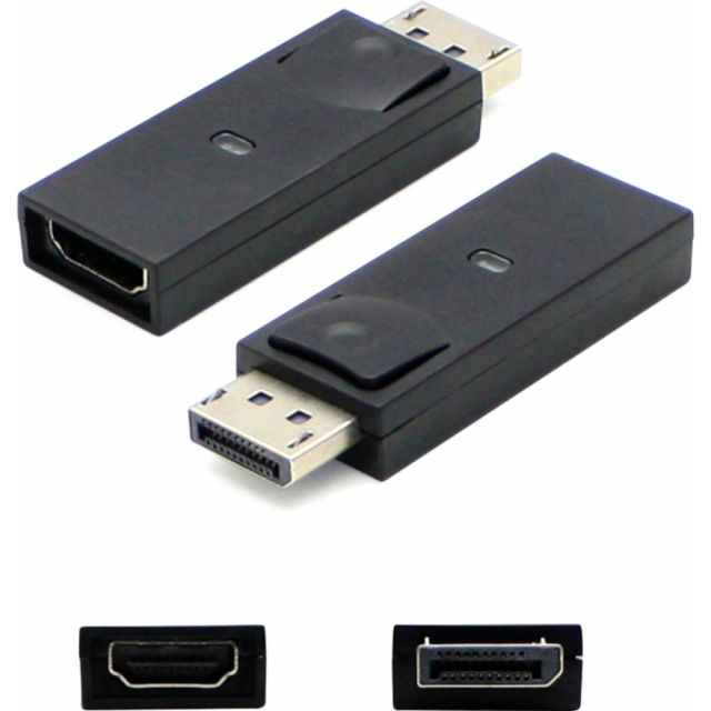 AddOn DisplayPort Male to HDMI Female Black Adapter (Requires DP++) - 100% compatible and guaranteed to work (Min Order Qty 3) MPN:DISPLAYPORT2HDMIADPT