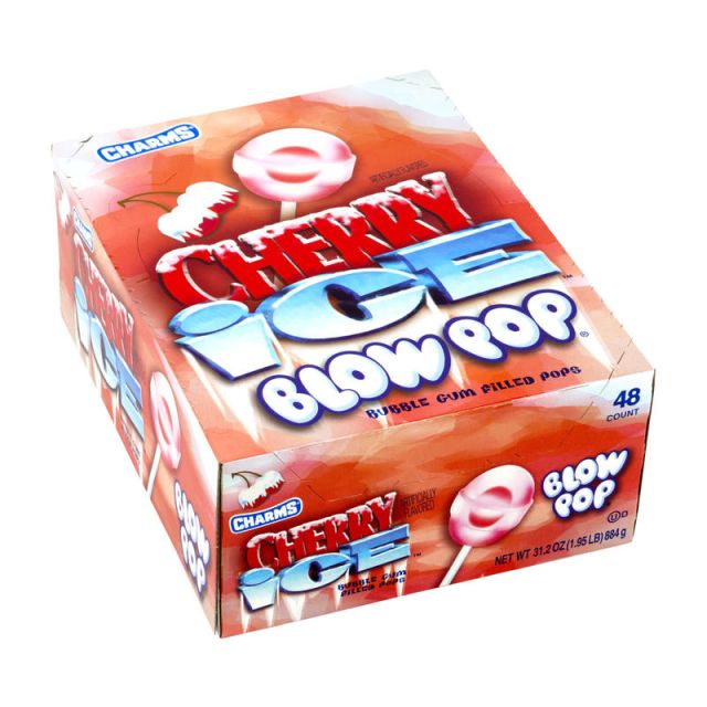 Blow Pop Cherry Ice Lollipops, Box Of 48 (Min Order Qty 2) 209-00124