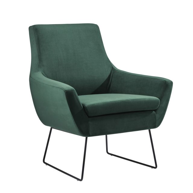 Adesso Kendrick Fabric Chair, Matte Black/Green MPN:GR2002-05