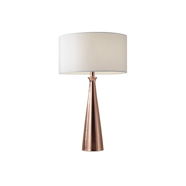 Adesso Linda Table Lamp, 21 1/2inH, White Shade/Copper Base MPN:1517-20