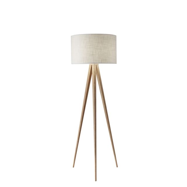 Adesso Director Floor Lamp, 60 1/4inH, White Shade/Natural Base MPN:6424-12