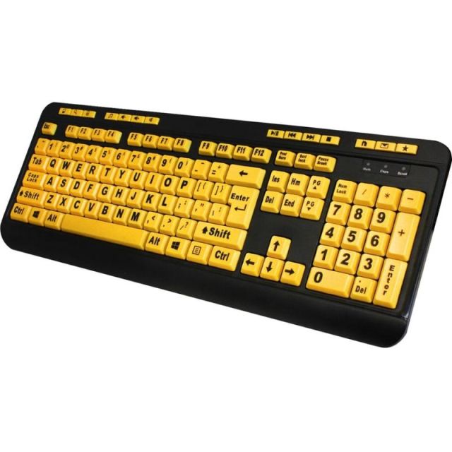 Adesso EasyTouch 132 Florescent Yellow Multimedia Desktop Keyboard (Min Order Qty 4) MPN:AKB-132UY