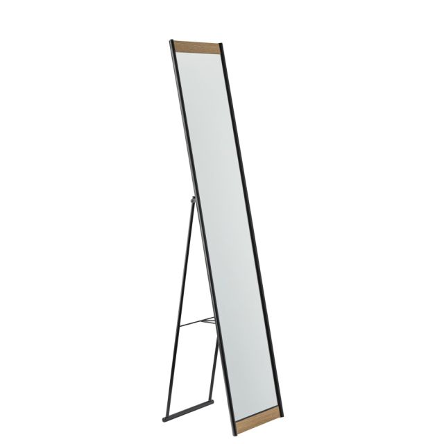 Adesso Albert Rectangle Floor Mirror, 60-1/4in x 13-7/16inW x 14-7/16inD, Black/Natural MPN:WK1113-12