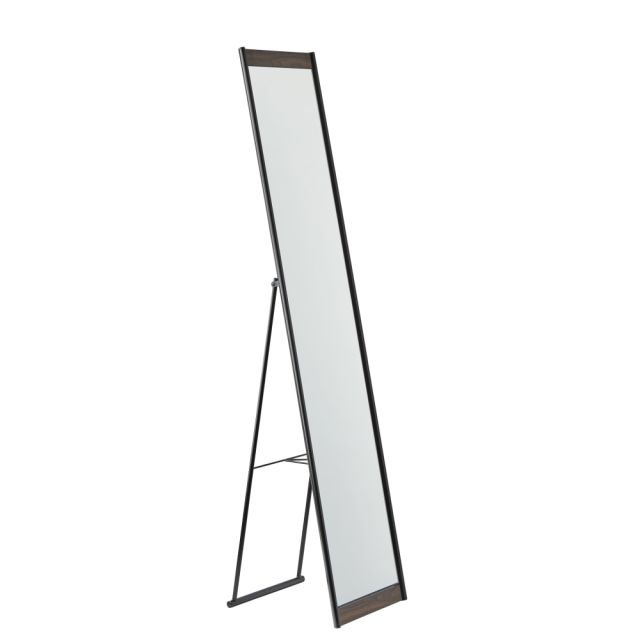 Adesso Albert Rectangle Floor Mirror, 60-1/4in x 13-7/16inW x 14-7/16inD, Black/Walnut MPN:WK1113-15
