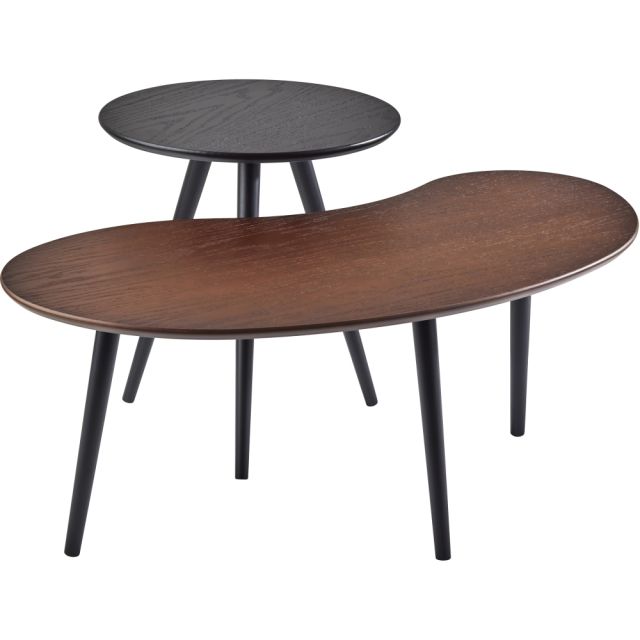 Adesso Gilmour Nesting Tables, 19-5/8inH x 39-3/4inW x 21-3/4inD, Black/Walnut Oak, Set Of 2 Tables MPN:WK2014-15