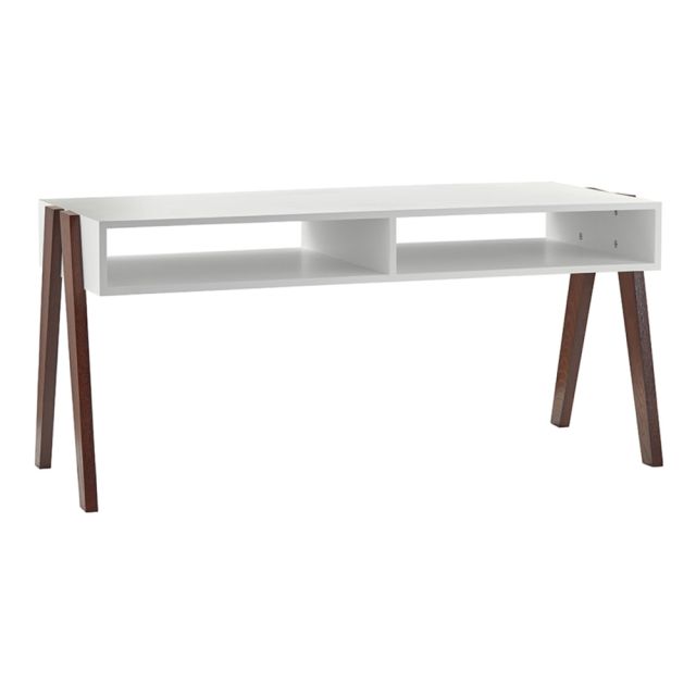 Adesso Laurel Coffee Table, Rectangle, 18-3/4inH x 40-3/4inW x 17-3/4inD, White/Walnut Oak MPN:WK3011-02