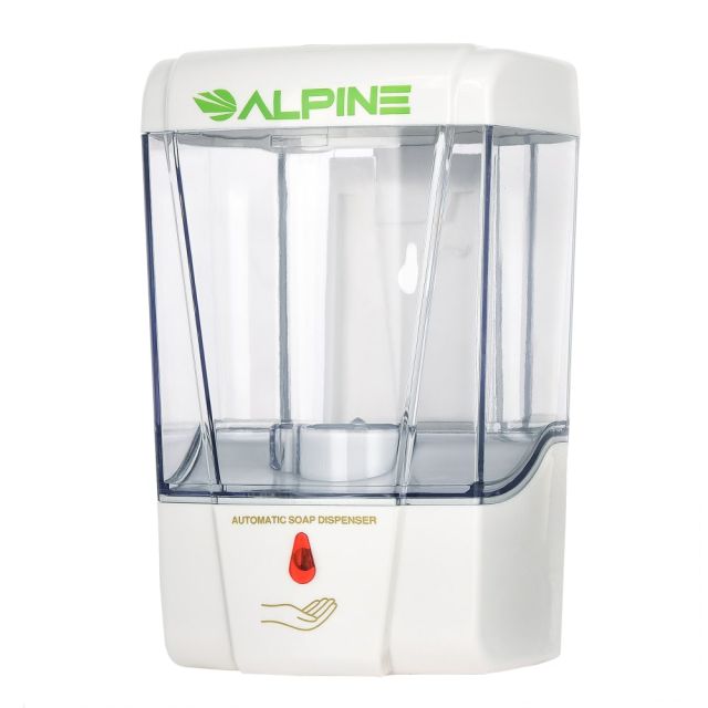 Alpine Commercial Automatic Touch-Free Liquid Soap And Gel Hand Sanitizer Dispenser, White (Min Order Qty 2) MPN:432-1-WHI