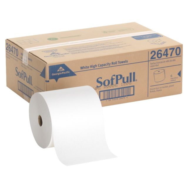 SofPull by GP PRO Mechanical Hardwound 1-Ply Paper Towels, Pack Of 6 Rolls MPN:26470