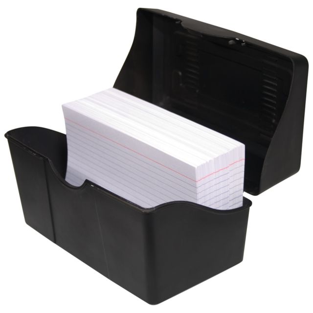 Innovative Storage Designs Plastic Card File, 300-Card Capacity, Black (Min Order Qty 30) MPN:45002