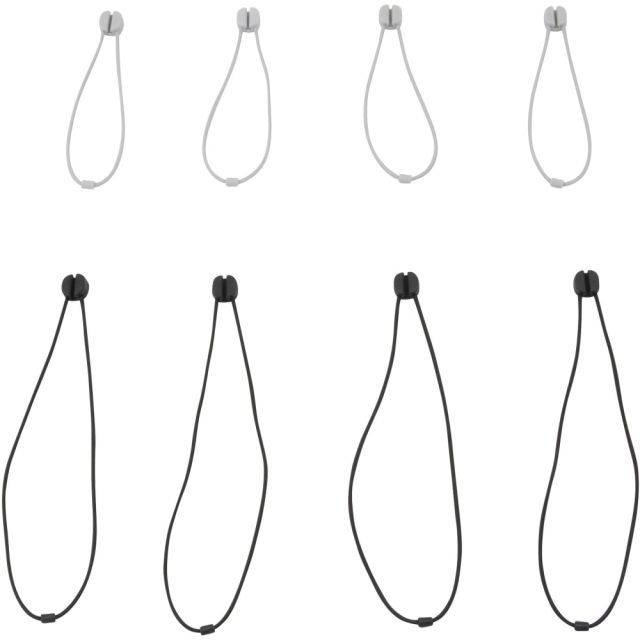 Bluelounge Pixi Reusable Ties - Cable Tie - Black Gray - 8 Pack (Min Order Qty 8) MPN:BLUPXSM01