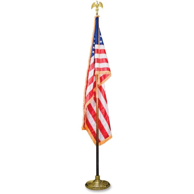 Advantus Goldtone Eagle Deluxe U.S. Flag Set - United States - 60in x 36in - Heavyweight - Nylon - Red, White, Blue MPN:MBE031400