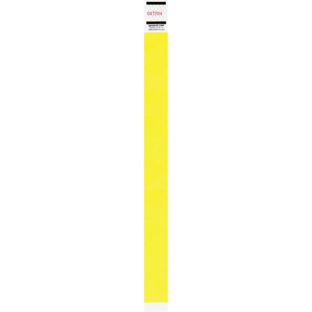 Advantus Tyvek Wristbands, Neon Yellow, Pack Of 500 Wristbands (Min Order Qty 2) MPN:91123