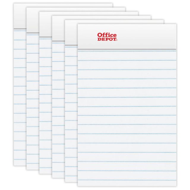 Office Depot Brand Mini Perforated Legal Pad, 3in x 5in, White, Pack Of 6 Pads (Min Order Qty 13) 99487
