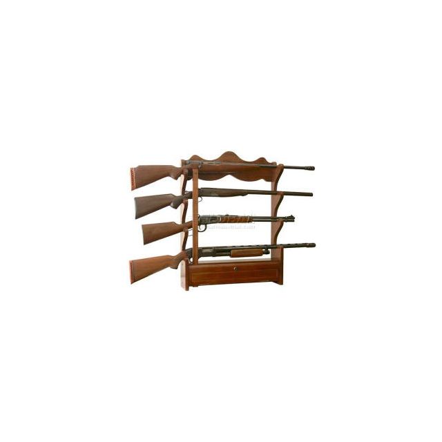 American Furniture Classics 840 Wood Gun Wall Rack 4 Long Guns 840