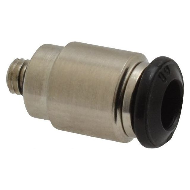 Push-To-Connect Tube to Metric Thread Tube Fitting: Male with Internal Hex, Straight, M5 Thread MPN:50010N-6-M5