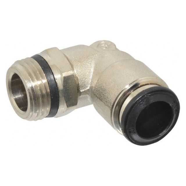 Push-To-Connect Tube to Universal Thread Tube Fitting: Swivel Elbow, 3/8