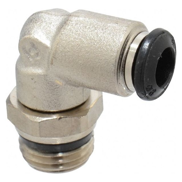 Push-To-Connect Tube to Universal Thread Tube Fitting: Swivel Elbow, 1/4