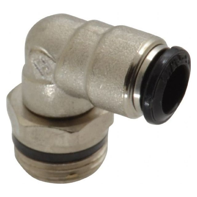 Push-To-Connect Tube to Universal Thread Tube Fitting: Swivel Elbow, 3/8