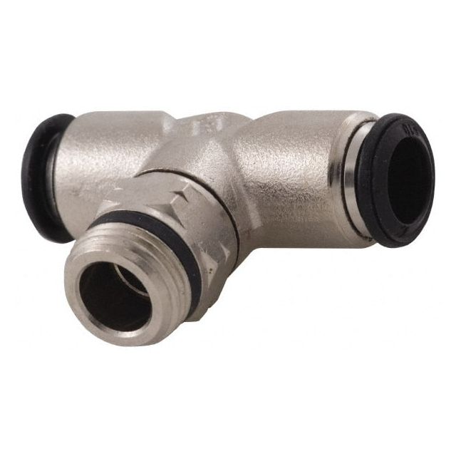 Push-To-Connect Tube to Universal Thread Tube Fitting: Swivel Branch Tee, 1/2